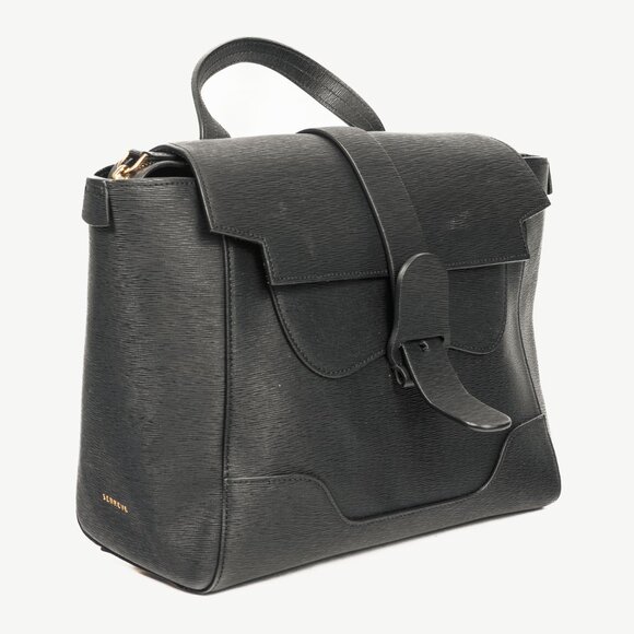 Senreve Midi Maestra Black Textured-Leather Backpack - Picture 2 of 16